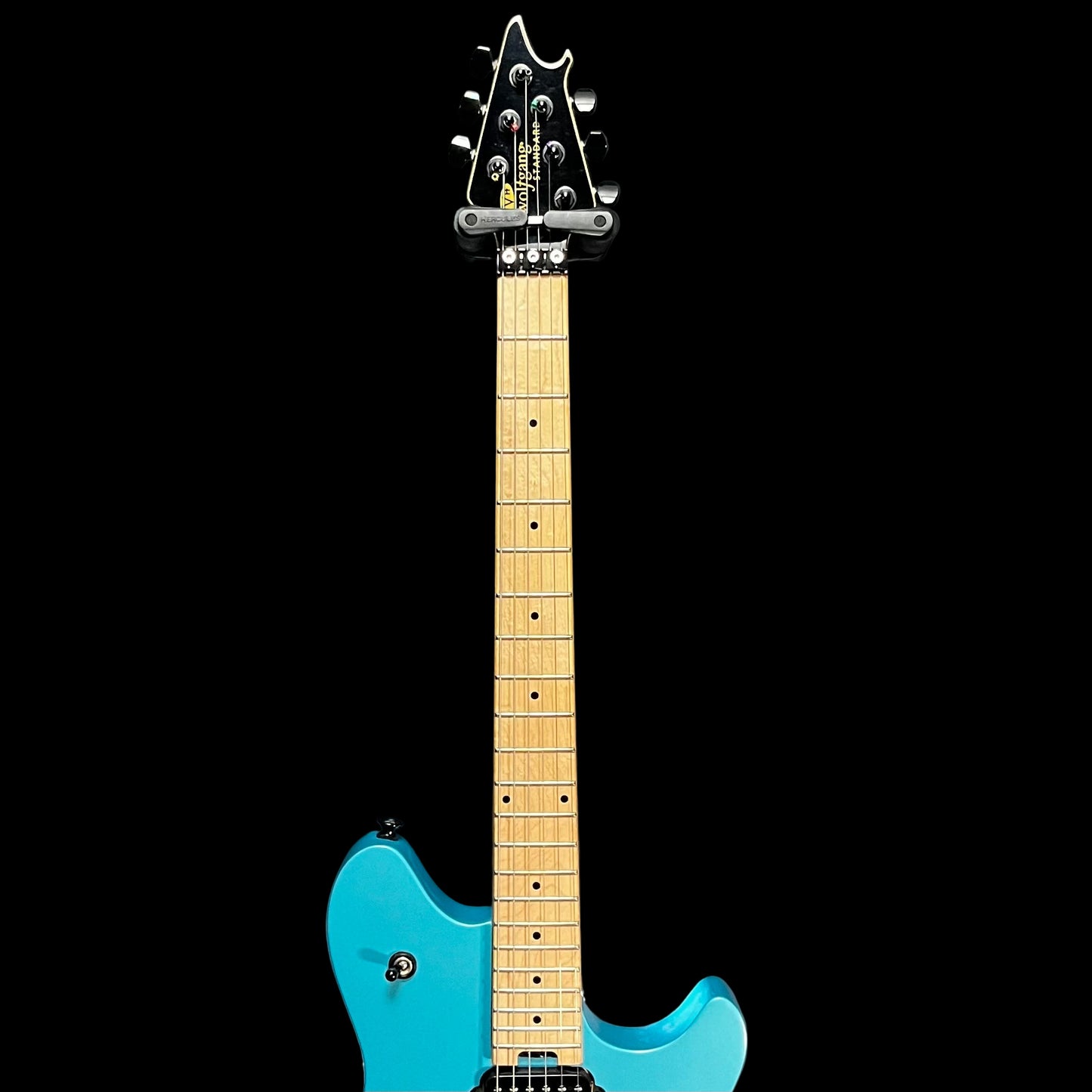 Neck of Used 2018 EVH Wolfgang Standard MP Matte Blue Frost w/Case TFW2615