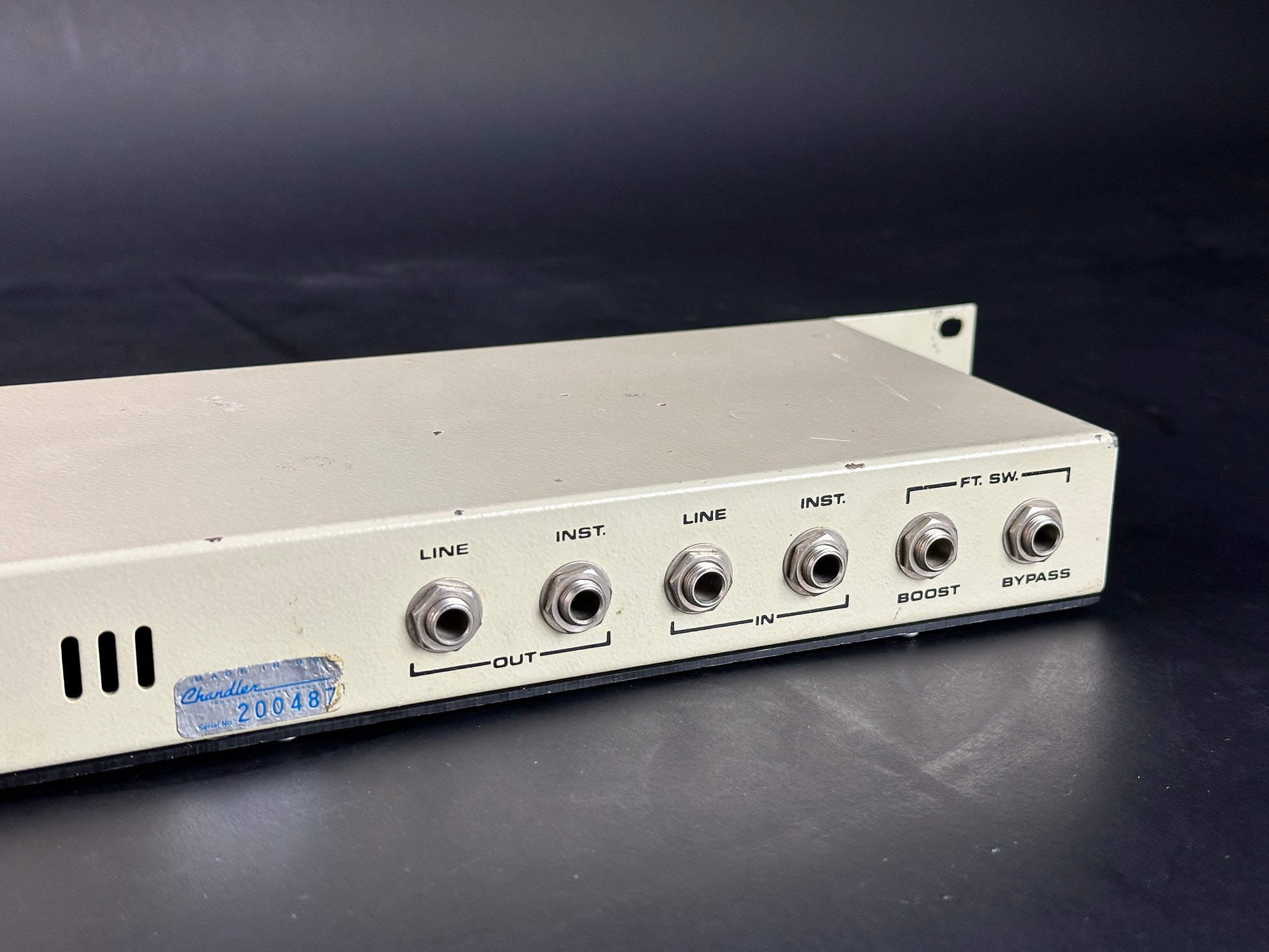 Back panel of Used Chandler Tube Driver Rack Mount.