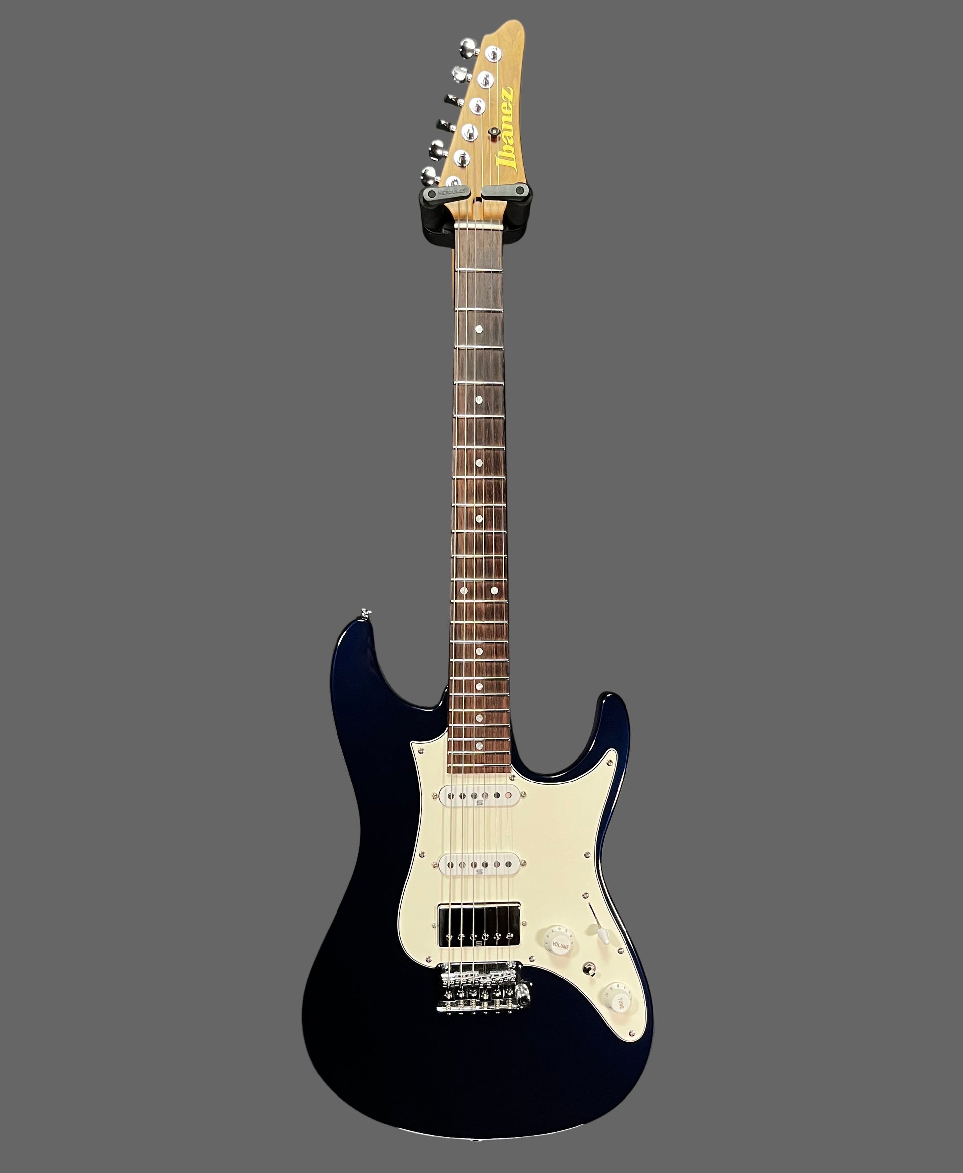 Full front of Used 2023 Ibanez Prestige AZ2204NW Dark Tide Blue w/Case TFW2628