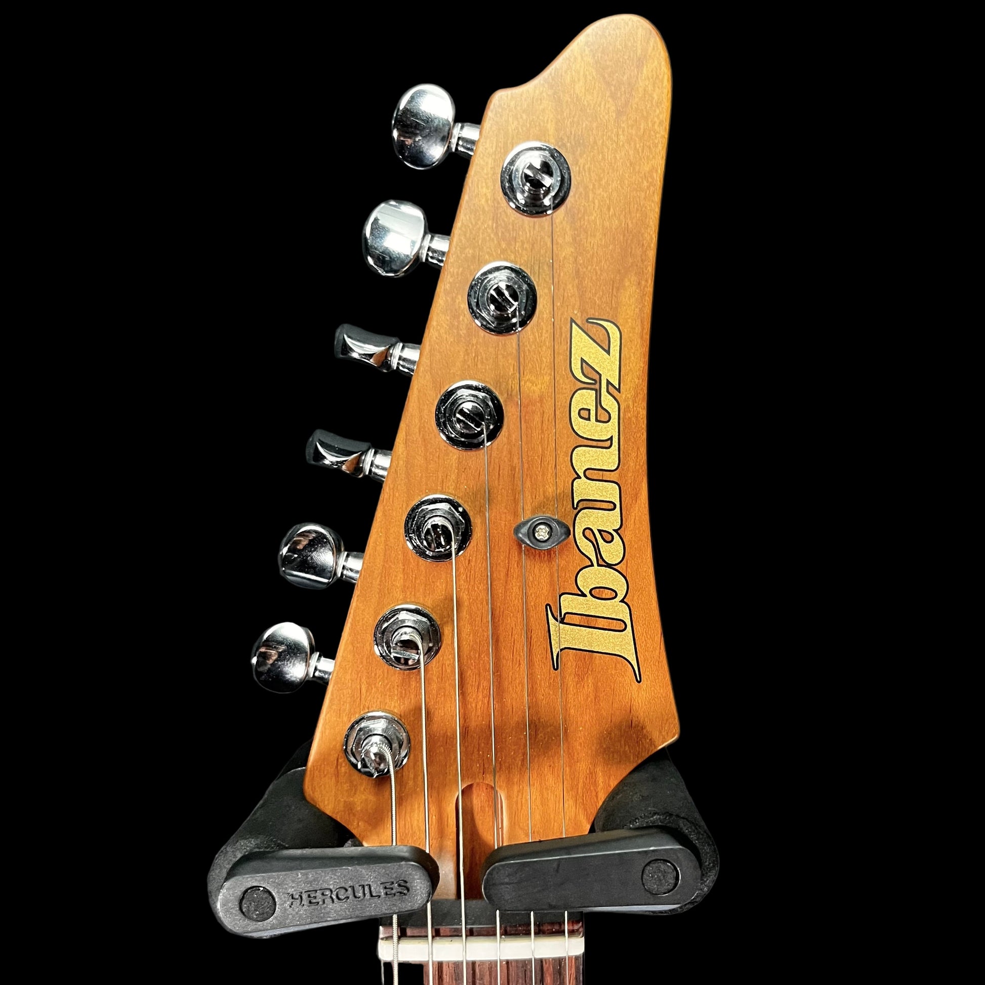 Headstock of Used 2023 Ibanez Prestige AZ2204NW Dark Tide Blue w/Case TFW2628