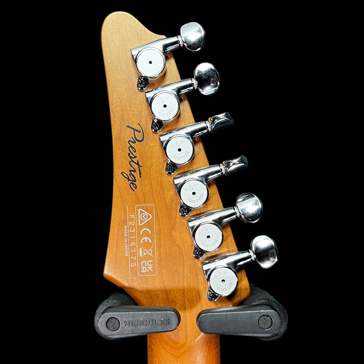 Back of headstock of Used 2023 Ibanez Prestige AZ2204NW Dark Tide Blue w/Case TFW2628