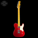 Full front of Used 2025 Fender 75th Anniversary Cabronita American Pro Tele Candy Apple Red.