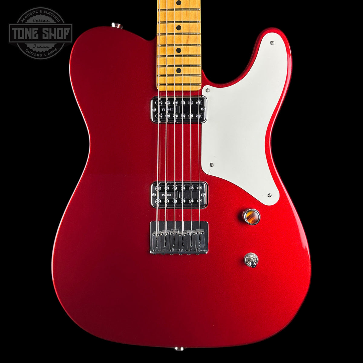 Front of Used 2025 Fender 75th Anniversary Cabronita American Pro Tele Candy Apple Red.