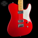Front angle of Used 2025 Fender 75th Anniversary Cabronita American Pro Tele Candy Apple Red.