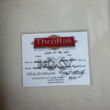 A ThróBak certification card for a 'Classic Reborn' SLE-101 Thru-NY wire lot, displayed on a textured beige surface. The card features the red and white ThróBak logo, handwritten details, and a gray 'MAXIMUM VINTAGE RECOVERY' watermark.