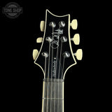 Headstock of Used PRS SE Hollowbody II Piezo Orange Tiger.