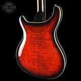 Back angle of Used PRS SE Hollowbody II Piezo Orange Tiger.