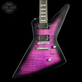 Front of Used Epiphone Extura Prophecy Purple Tiger.
