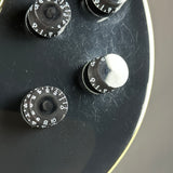 Wear near controls of Used 2024 Gibson Les Paul Classic Ebony.