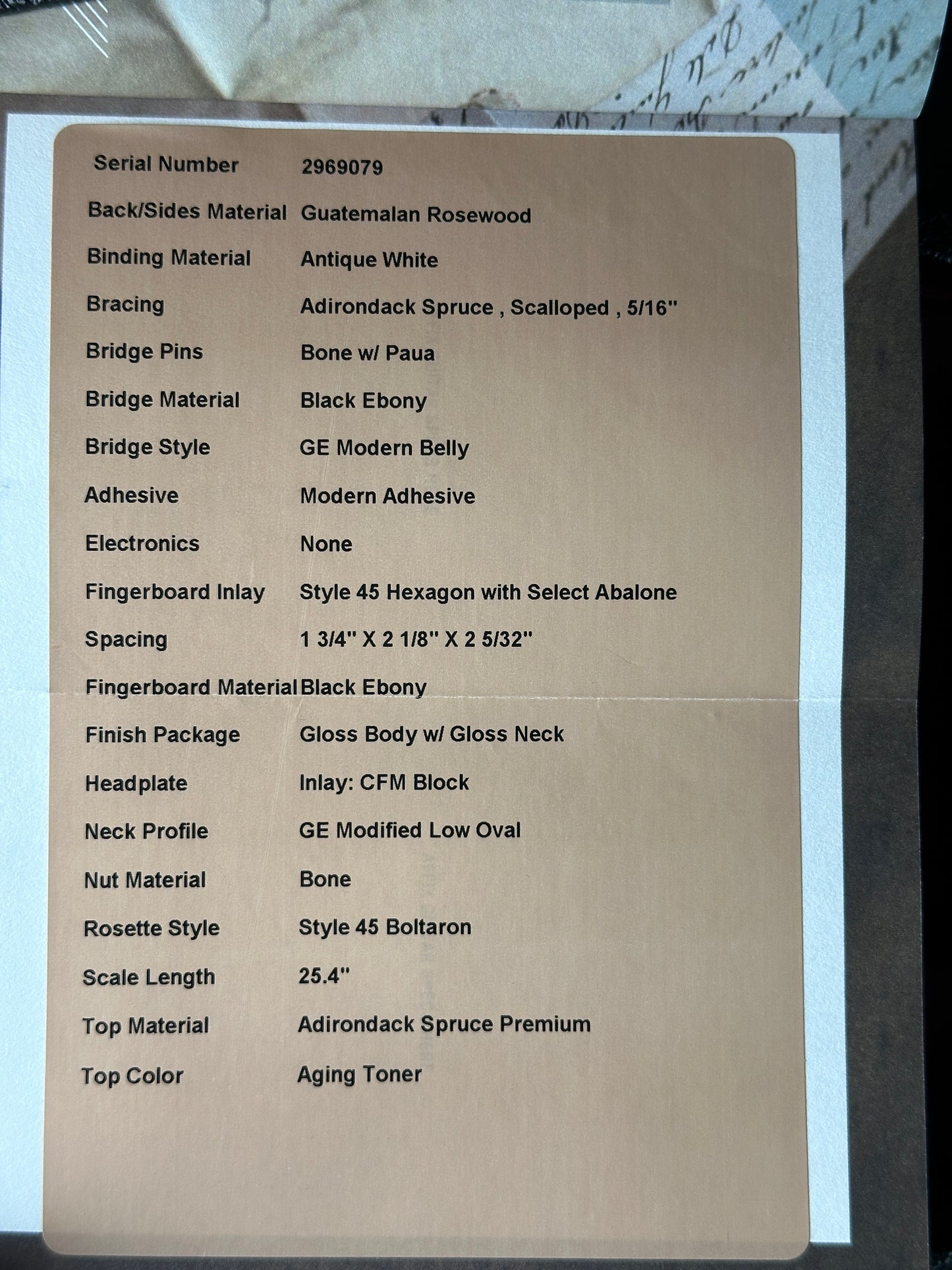 Spec sheet for Martin Custom Shop Dread 14-Fret Guatemalan Rosewood.