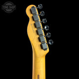 Back of headstock of Used 2025 Fender Hot Shot Telecaster Green.