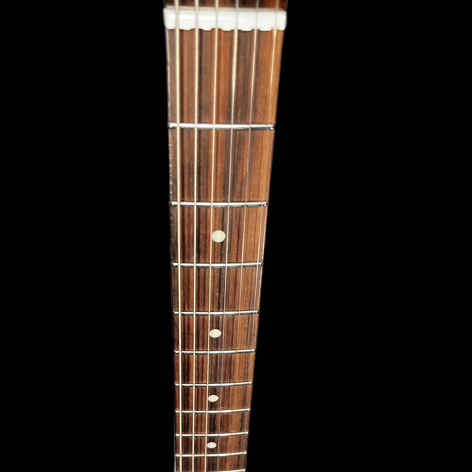 Fret board of Used 2018 Music Man Stringray RS Charcoal Frost Roasted Neck RW Guitar w/Case TFW2641