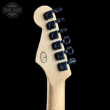 Back of headstock of Used 2007 Fender Standard Stratocaster Natural Ash.