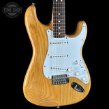 Front angle of Used 2007 Fender Standard Stratocaster Natural Ash.