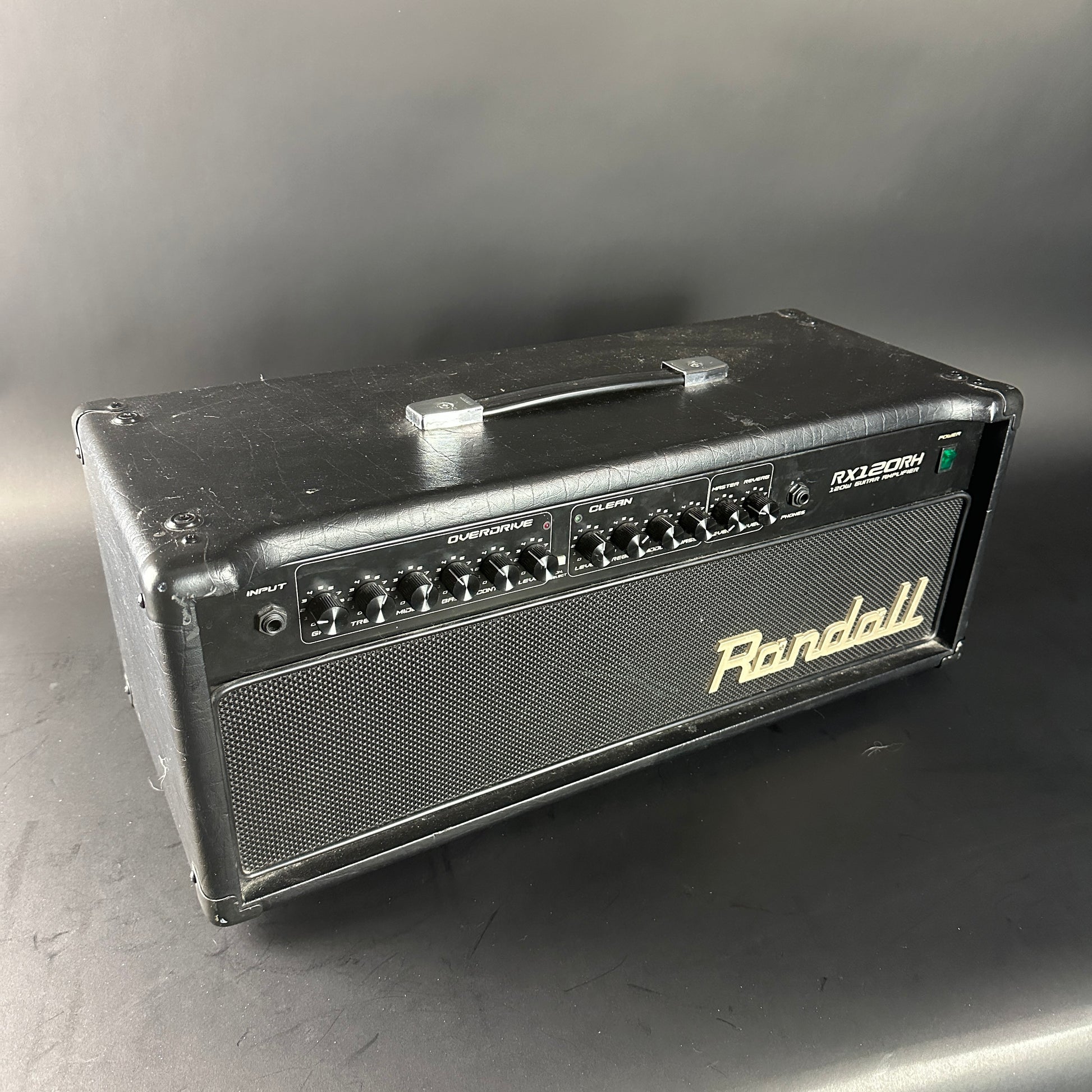 Front of Used Randall RX10RH 120w Guitar Head.