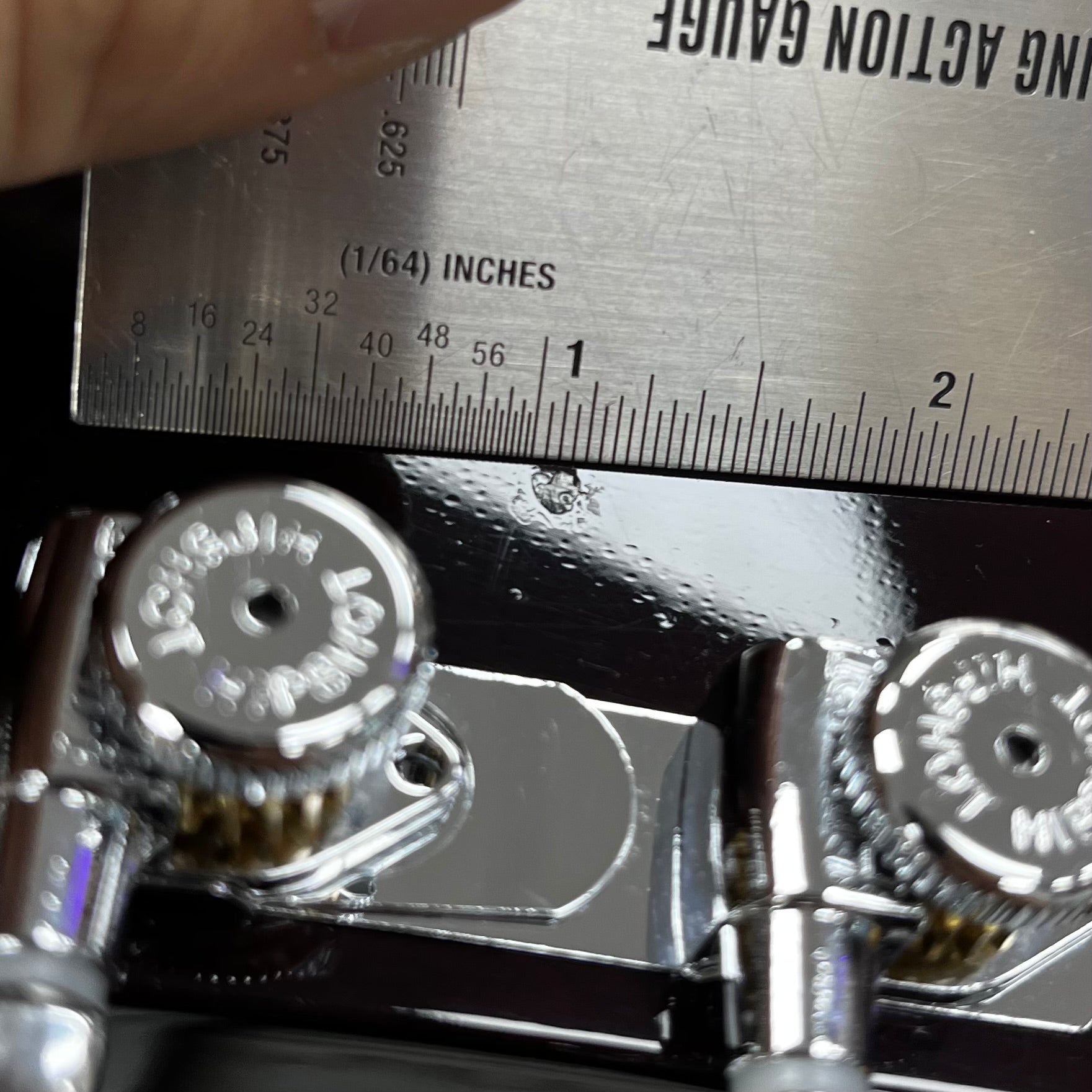 Ding on back of headstock of Used 2018 Gibson HP High Performance Les Paul Hot Pink Fade w/Aluminum Flight Case TFW2642