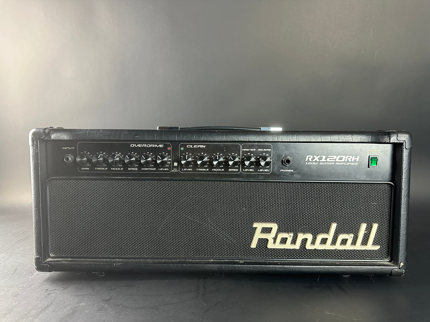 Front panel of Used Randall RX10RH 120w Guitar Head.