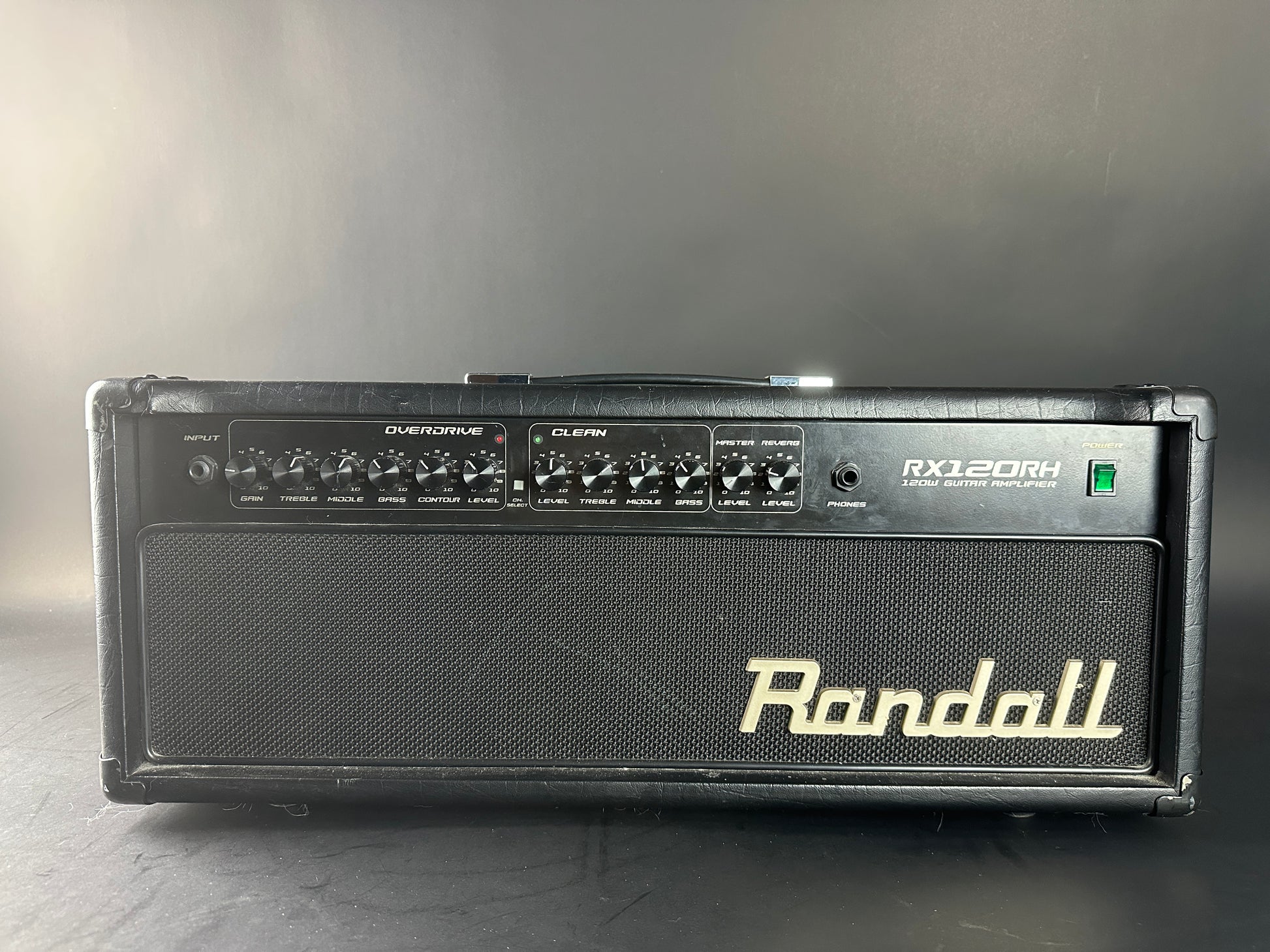 Front panel of Used Randall RX10RH 120w Guitar Head.