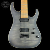 Front of Used Schecter Sunset 24-7 USA Custom Shop Trans Black Pearl.