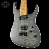 Front angle of Used Schecter Sunset 24-7 USA Custom Shop Trans Black Pearl.