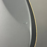 Ding on back of Used Schecter Sunset 24-7 USA Custom Shop Trans Black Pearl.