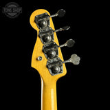 Back of headstock of Used 2008 Fender American Vintage '62 Precision Bass Sunburst.