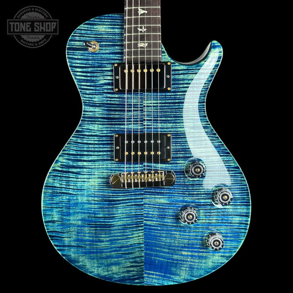 Front of PRS Tremonti Stoptail 10 Top River Blue Pearl.