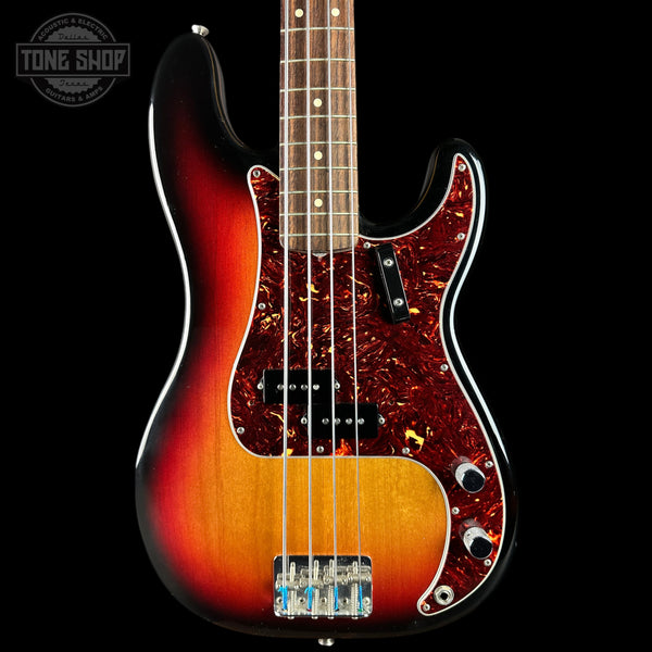 Front of Used 2008 Fender American Vintage '62 Precision Bass Sunburst.