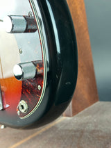 Wear on body of Used 2008 Fender American Vintage '62 Precision Bass Sunburst.