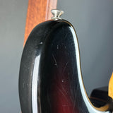 Wear on body of Used 2008 Fender American Vintage '62 Precision Bass Sunburst.
