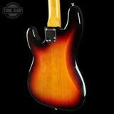 Back angle of Used 2008 Fender American Vintage '62 Precision Bass Sunburst.