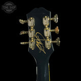 Back of headstock of Used Epiphone Joe Bonamassa '59 Les Paul Antique Ebony.