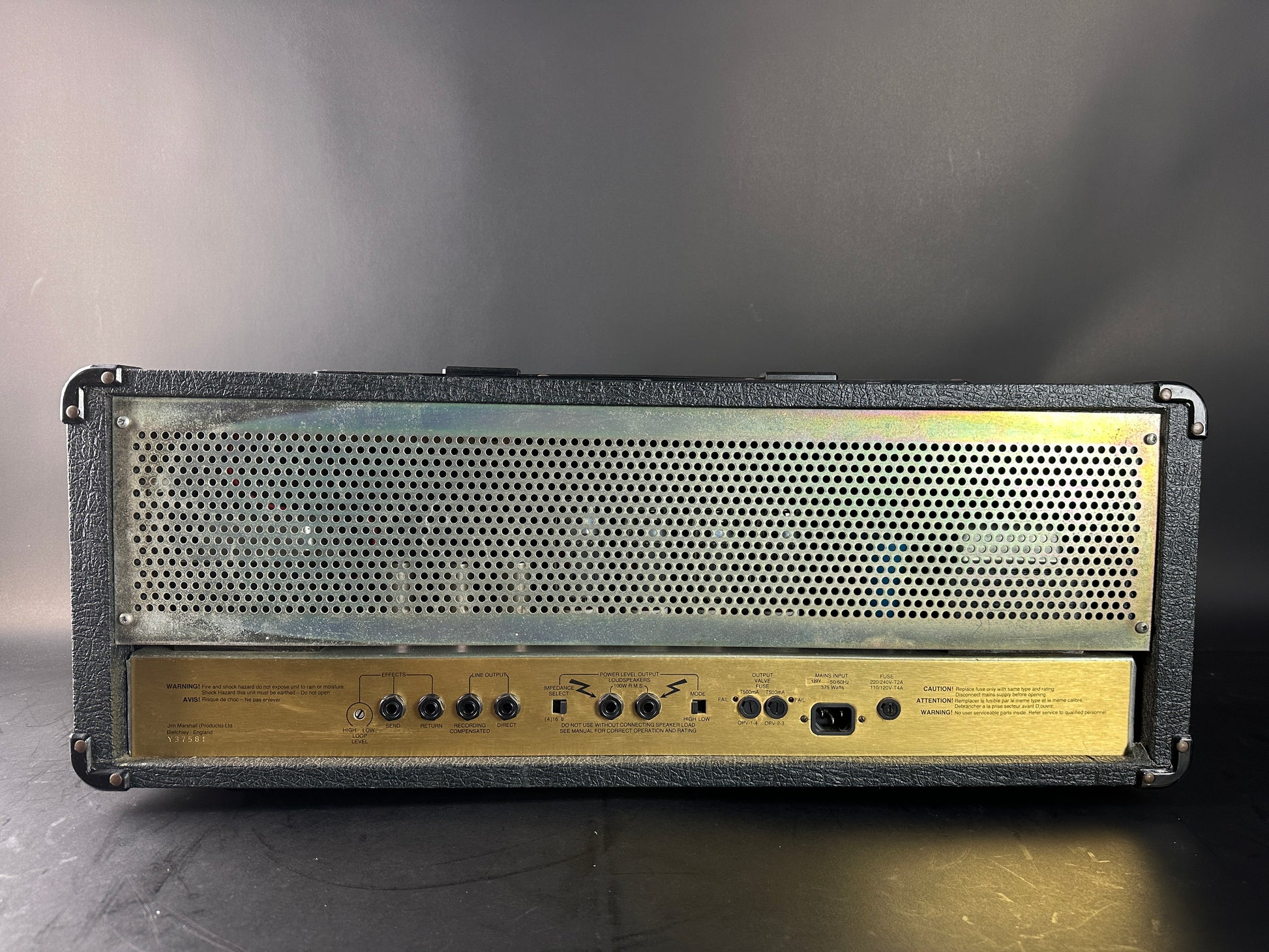 Back of Used Marshall JCM900 4100 100w.