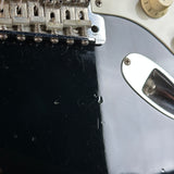 Wear on body of Used 1988 MIJ Squier Black.
