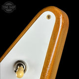 Wear on horn of Vintage 1978 Gibson Explorer Natural.