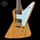Front angle of Vintage 1978 Gibson Explorer Natural.