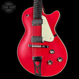 Front angle of Collings 470-JL Red.