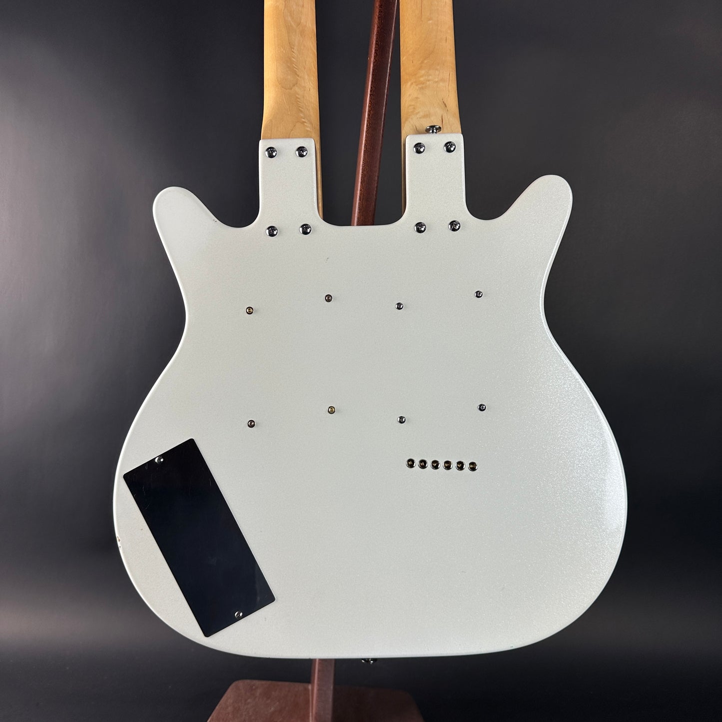 Back of Used Danelectro Double Neck 6/12 White.