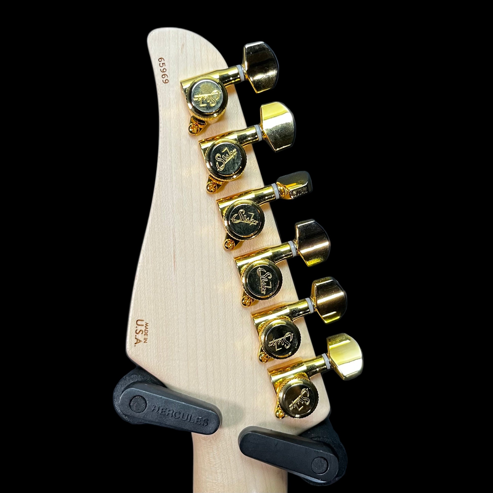 Back of headstock of Used 2021 Suhr Standard Legacy 01-LTD-0032 Black w/Case TFW2650q