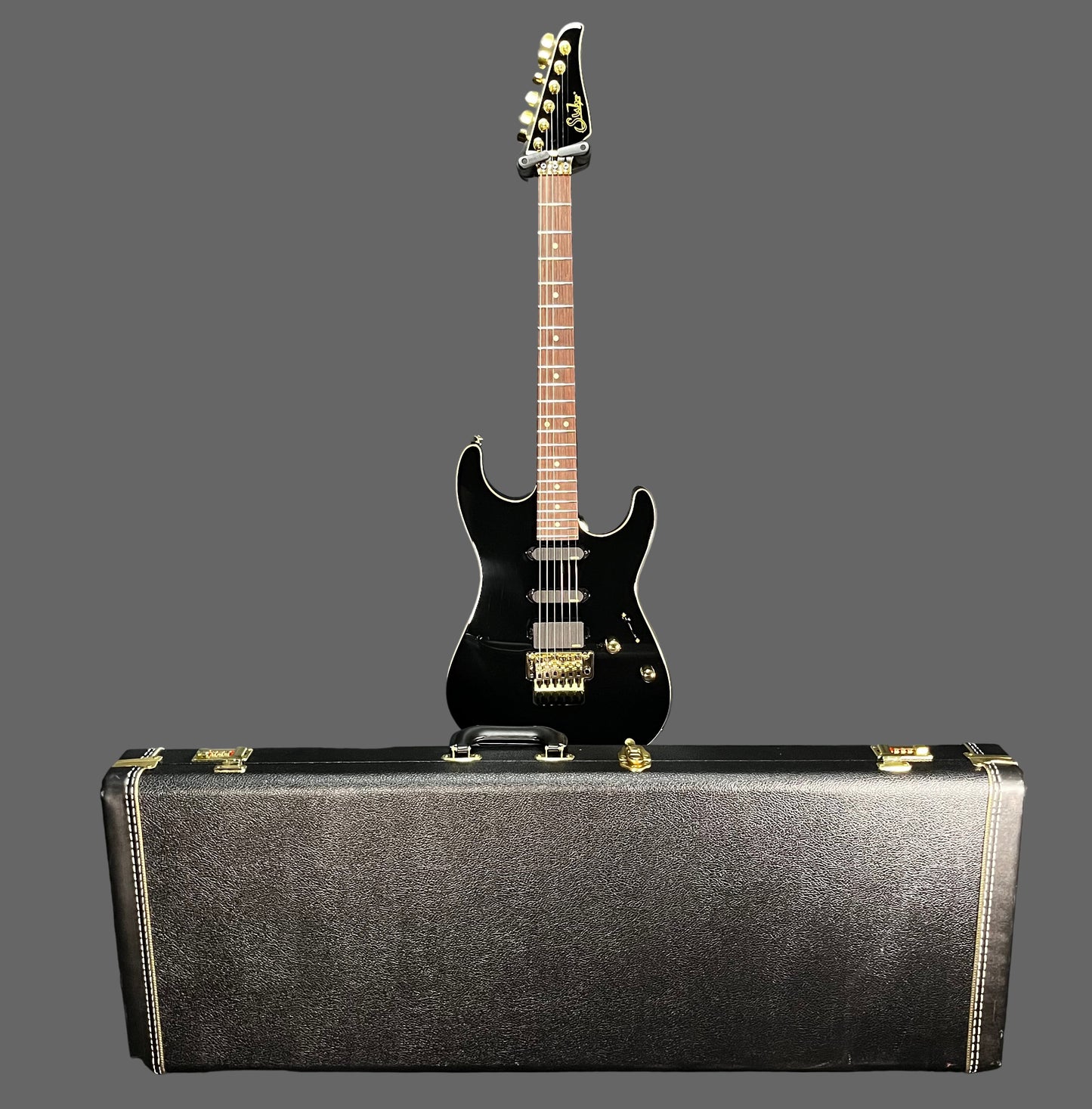 Front of w/case of Used 2021 Suhr Standard Legacy 01-LTD-0032 Black w/Case TFW2650