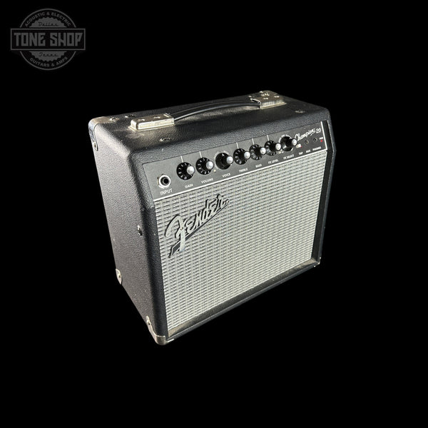 Fender guitar amplifier on a black background with 'Tone Shop' logo.