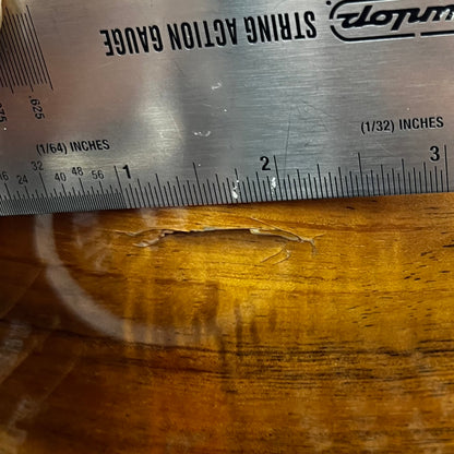 Gash on side of Used 2019 Taylor 214ce-K DLX Natural w/Case TFW2647