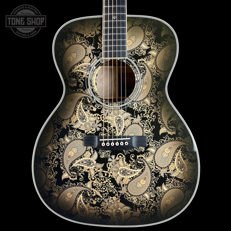 Front of Martin Custom Shop M Paisley Ember Burst.