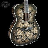 Front angle of Martin Custom Shop M Paisley Ember Burst.