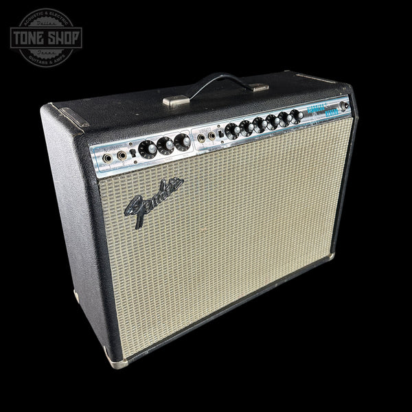 Fender guitar amplifier on a black background with 'Tone Shop' logo.