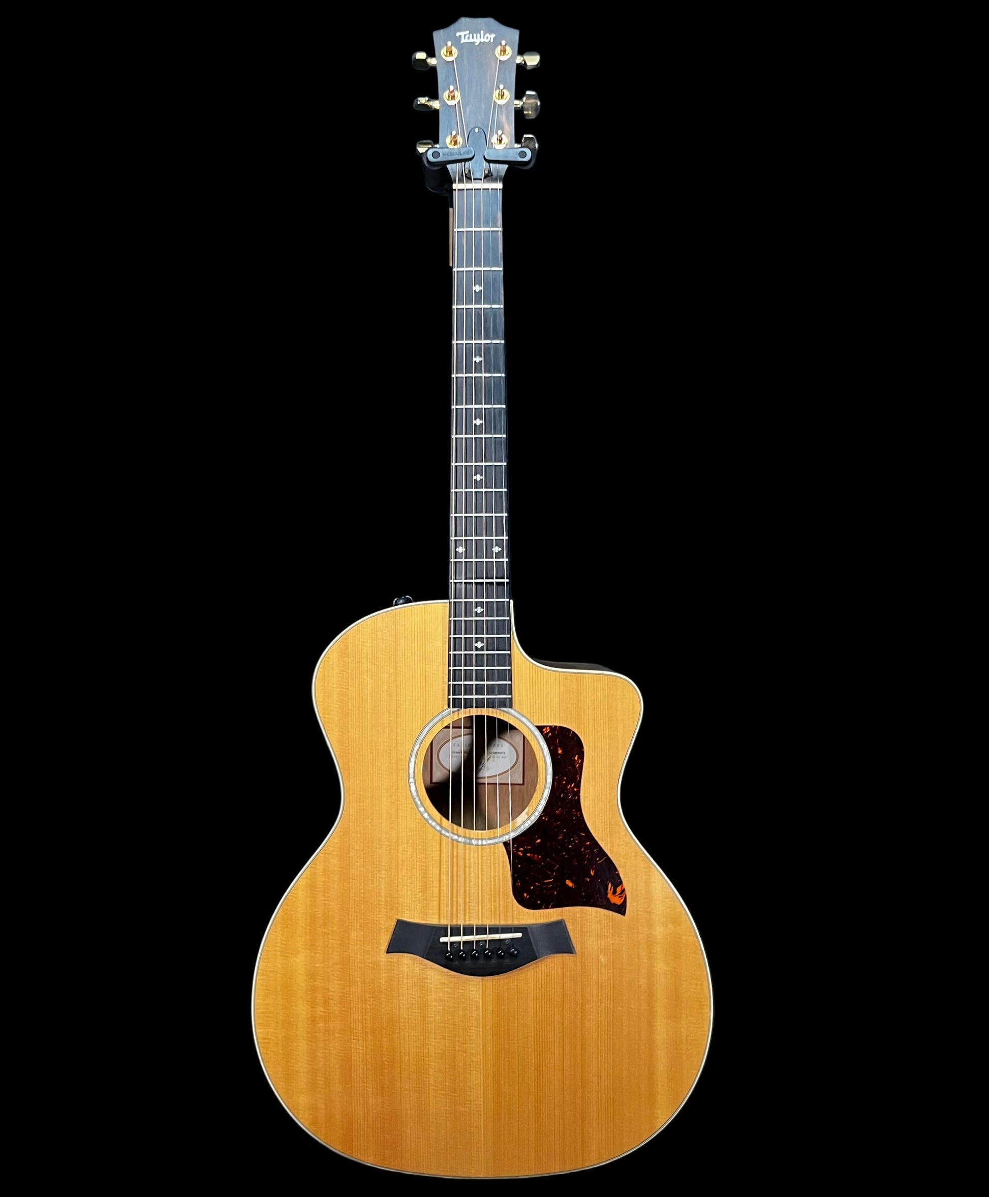 Full front of Used 2019 Taylor 214ce-K DLX Natural w/Case TFW2647