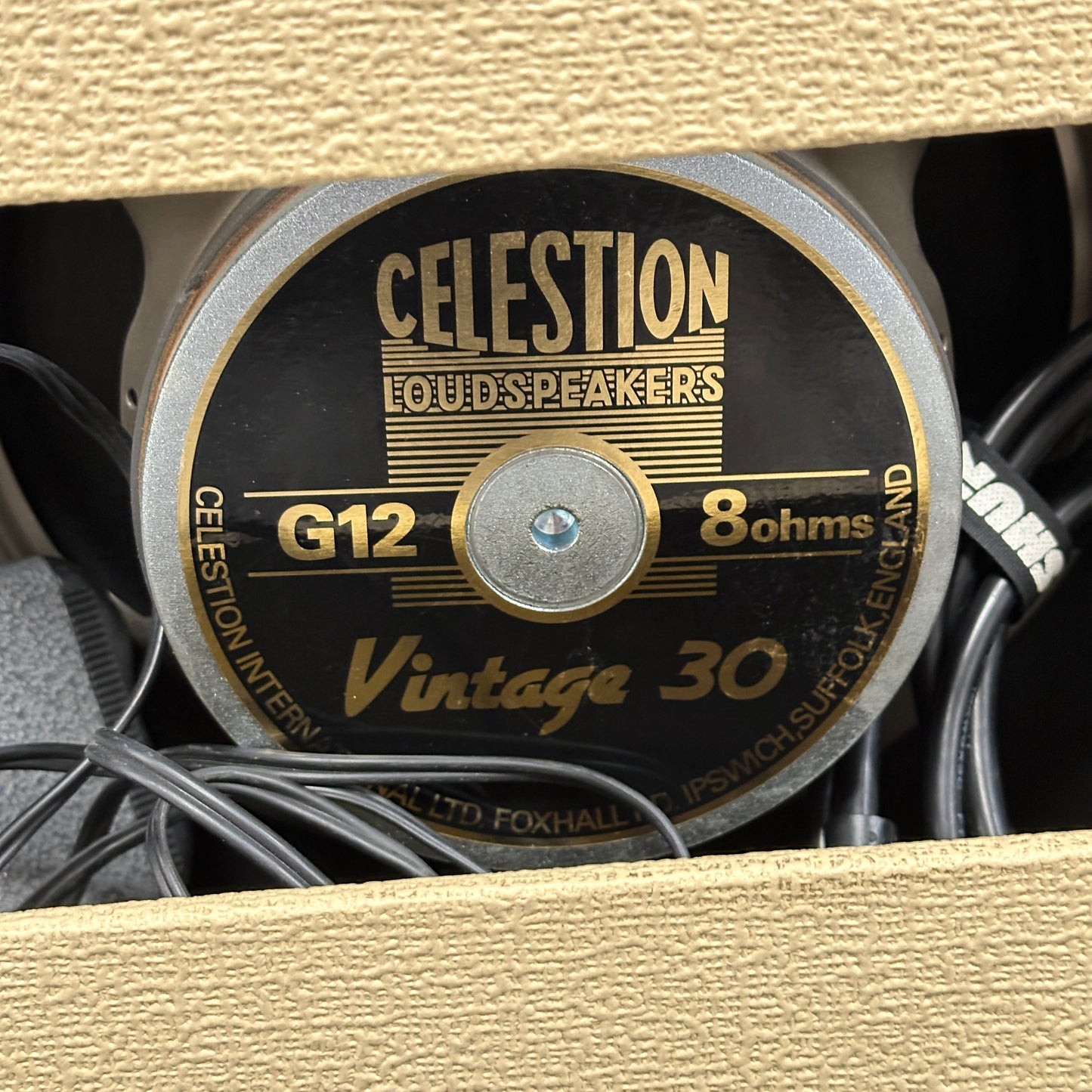 Speaker inside of Used Fender Super Sonic 1x12 60w.