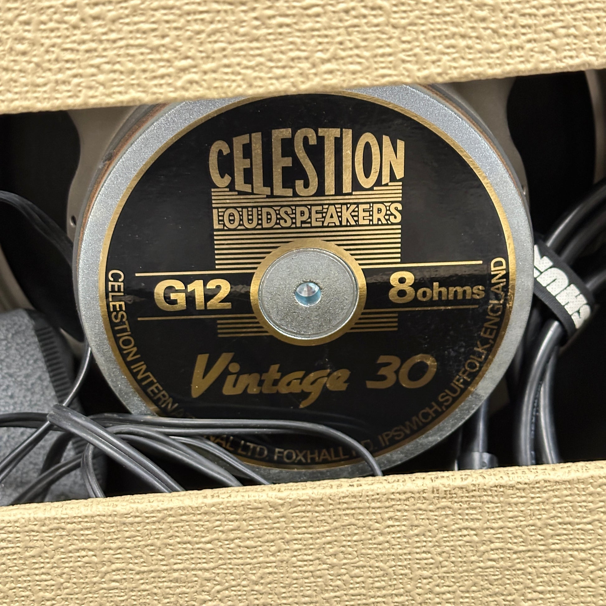 Speaker inside of Used Fender Super Sonic 1x12 60w.