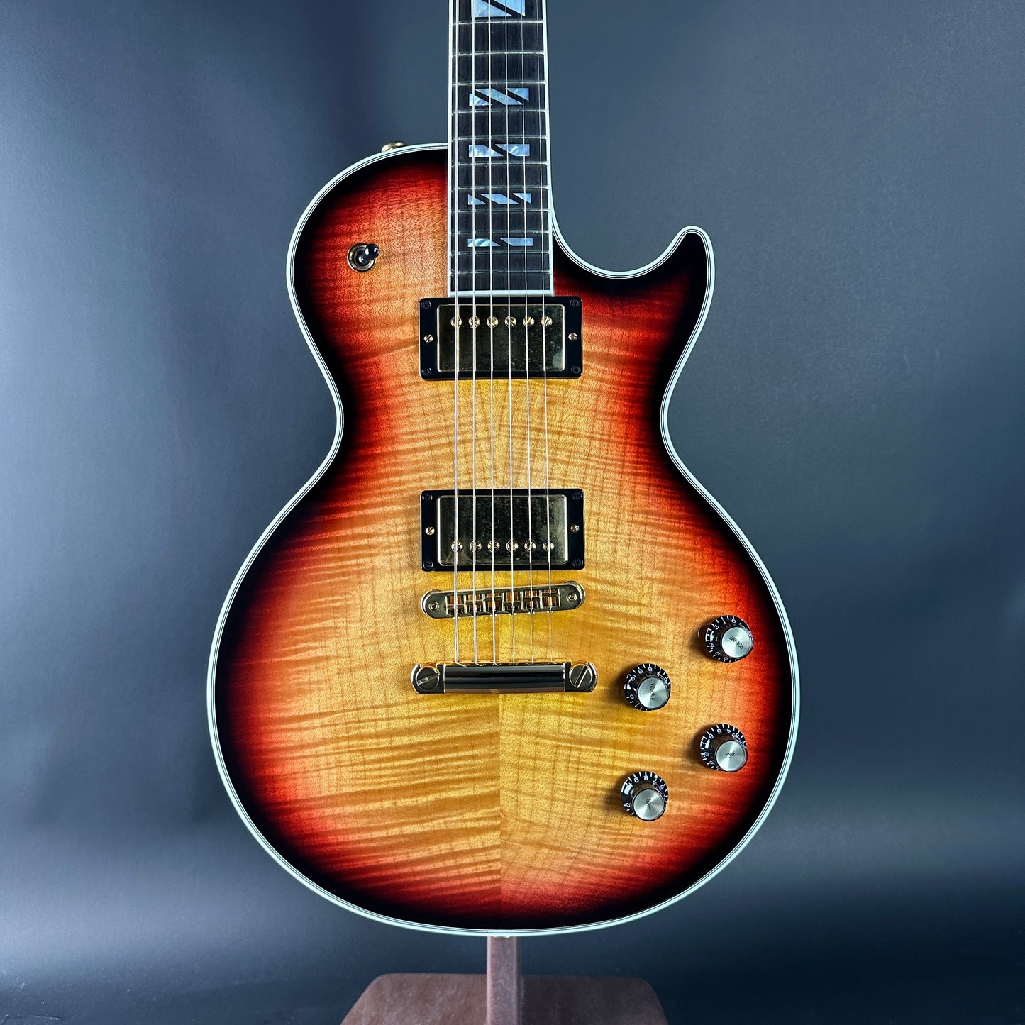 Front of Used Gibson Les Paul Supreme Fireburst.