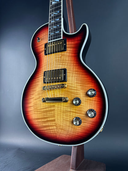 Front angle of Used Gibson Les Paul Supreme Fireburst.